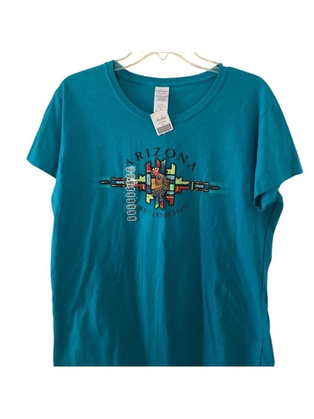 NWT Gildan Teal Arizona Graphic Tee Southwestern 100% Cotton The Canyon State